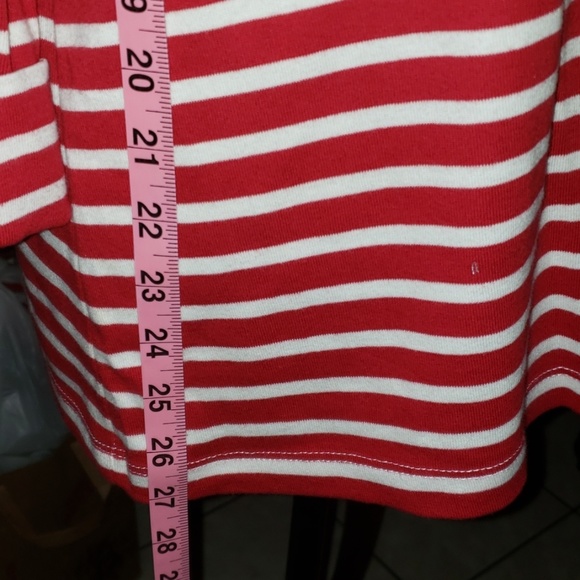 Red and white striped button down shirt. - Picture 8 of 8